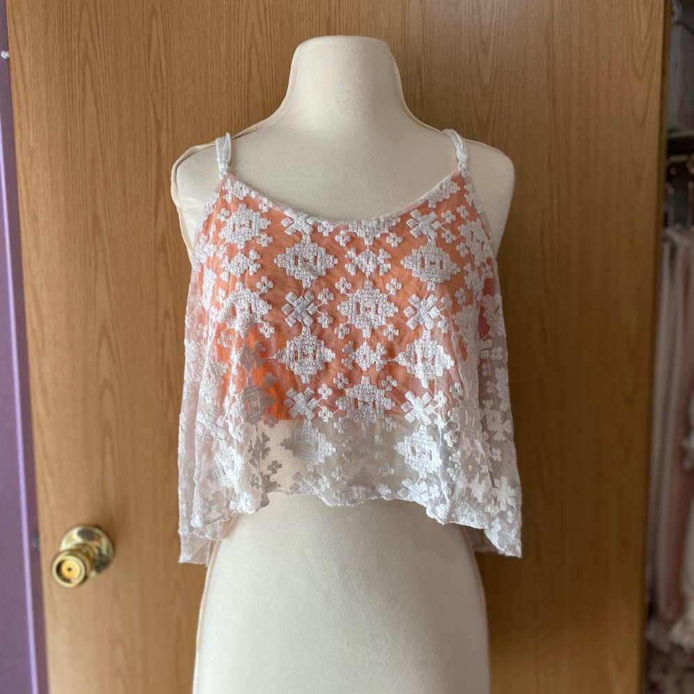 Aztec Lace Crop Top